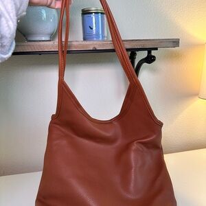 Elegant Brown Leather Tote Bag